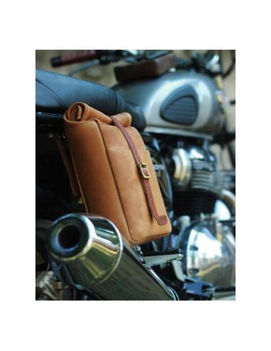 VINTAGE TAN MINI LEATHER PANNIER VINTAGE TANCONVERTIBLE INTO A SLING BAG BY TRIP MACHINE