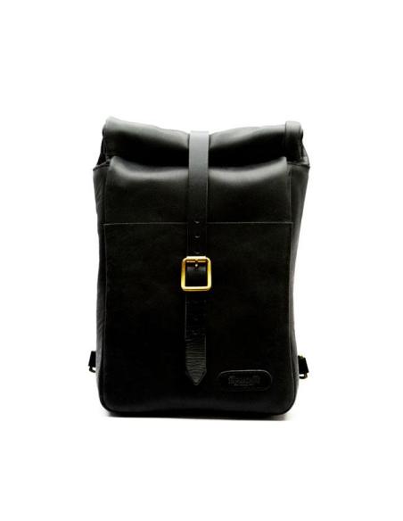 BLACK MINI LEATHER PANNIER VINTAGE TANCONVERTIBLE INTO A SLING BAG BY TRIP MACHINE