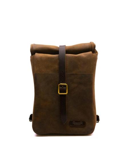 TOBACCO MINI LEATHER PANNIER VINTAGE TANCONVERTIBLE INTO A SLING BAG BY TRIP MACHINE