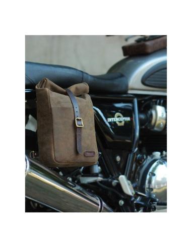 TOBACCO MINI LEATHER PANNIER VINTAGE TANCONVERTIBLE INTO A SLING BAG BY TRIP MACHINE