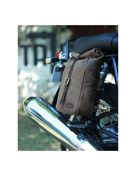 TOBACCO MINI LEATHER PANNIER VINTAGE TANCONVERTIBLE INTO A SLING BAG BY TRIP MACHINE