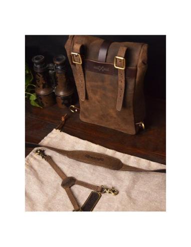 TOBACCO MINI LEATHER PANNIER VINTAGE TANCONVERTIBLE INTO A SLING BAG BY TRIP MACHINE