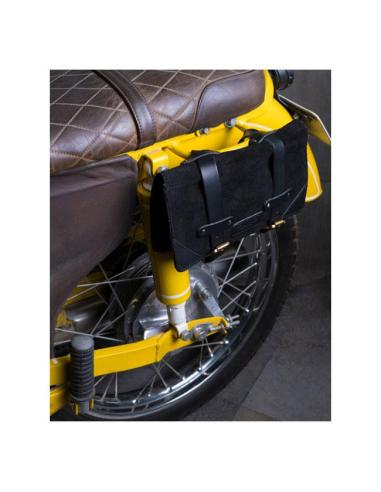 BOLSA DE FERRAMENTAS EM ROLO DE COURO PRETO PARA MOTO - TRIP MACHINE