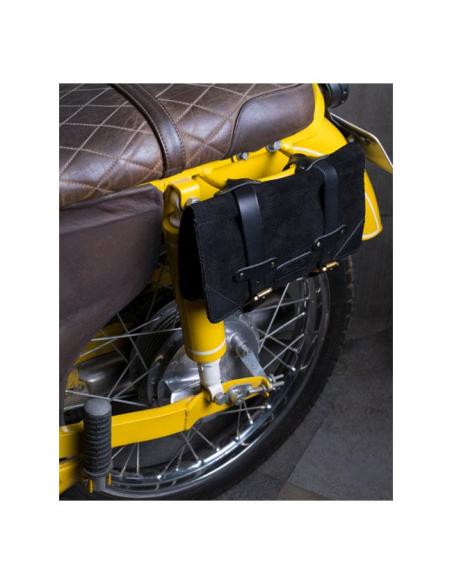BOLSA DE FERRAMENTAS EM ROLO DE COURO PRETO PARA MOTO - TRIP MACHINE