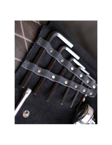 BOLSA DE FERRAMENTAS EM ROLO DE COURO PRETO PARA MOTO - TRIP MACHINE