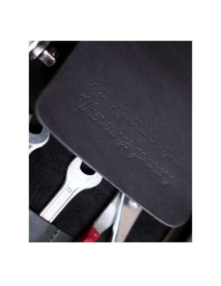 BOLSA DE FERRAMENTAS EM ROLO DE COURO PRETO PARA MOTO - TRIP MACHINE