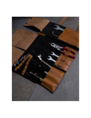 Comprar Bolsa Rulo De Herramientas De Cuero Vintage Tan Para Moto De Trip Machine a precio de oferta