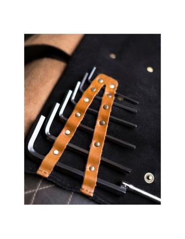 SAC À OUTILS EN ROULÉ DE CUIR VINTAGE TAN POUR MOTO - TRIP MACHINE