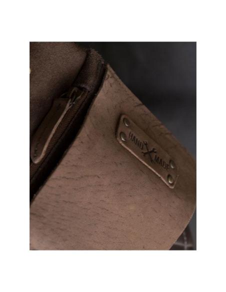 SAC À OUTILS EN ROULÉ DE CUIR TABAC POUR MOTO - TRIP MACHINE