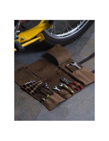Comprar Bolsa Rulo De Herramientas De Cuero Tabaco Para Moto De Trip Machine a precio de oferta