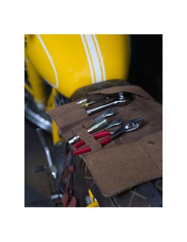 Comprar Bolsa Rulo De Herramientas De Cuero Tabaco Para Moto De Trip Machine a precio de oferta
