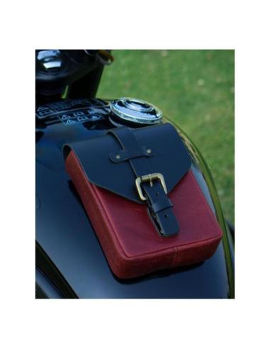 SAC EN CUIR RED CHERRY POUR RÉSERVOIR DE MOTO PAR TRIP MACHINE