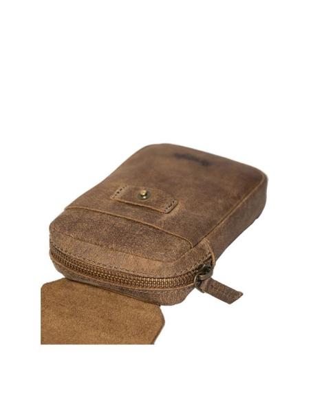 TRIP MACHINE UTILITY POUCH TOBACCO LEATHER BAG