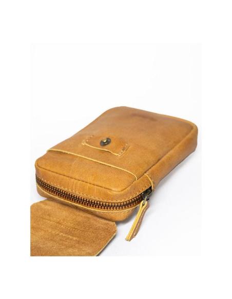 TRIP MACHINE UTILITY POUCH VINTAGE TAN LEATHER BAG