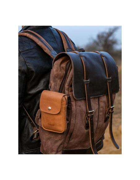 TRIP MACHINE UTILITY POUCH VINTAGE TAN LEATHER BAG