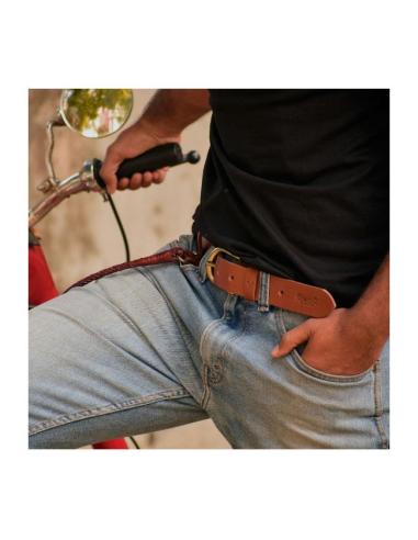 HIGH-QUALITY LEATHER CLASSIC VINTAGE TAN BELT BY TRIP MACHINE