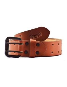 VINTAGE TAN ENUINE LEATHER BELT WITH DOUBLE PIN BUCKLE BY TRIP MACHINE