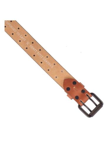 CINTO DE COURO GENUÍNO COM FIVELA DE DUPLO PINO VINTAGE TAN TRIP MACHINE