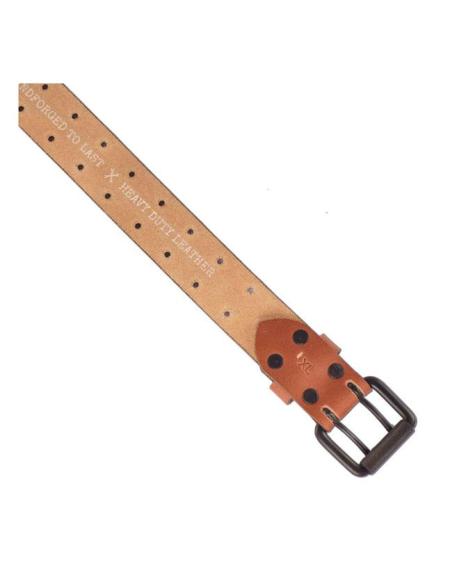 CINTO DE COURO GENUÍNO COM FIVELA DE DUPLO PINO VINTAGE TAN TRIP MACHINE