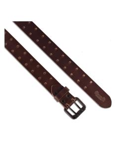 TOBACCO GENUINE LEATHER BELT WITH DOUBLE PIN BUCKLE BY TRIP MACHINE 2