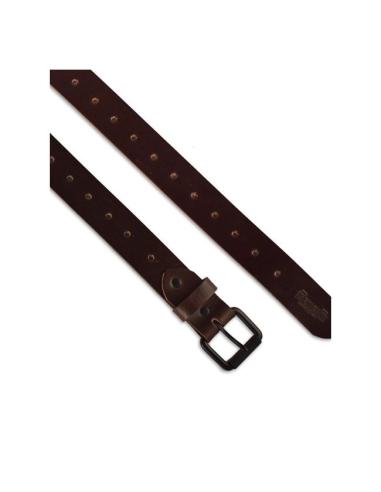 Comprar Cinturón De Cuero Auténtico Tabaco Con Hebilla Cuadrada Con Un Pincho Trip Machine a precio de oferta