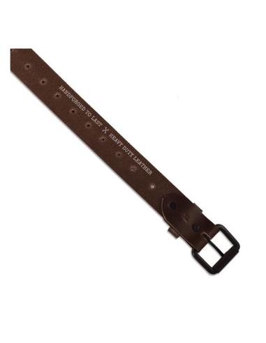 Comprar Cinturón De Cuero Auténtico Tabaco Con Hebilla Cuadrada Con Un Pincho Trip Machine a precio de oferta