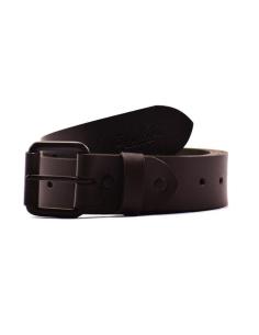 BLACK GENUINE LEATHER BELT WITH SQUARE BUCKLE AND SINGLE PRONG BY TRIP MACHINE