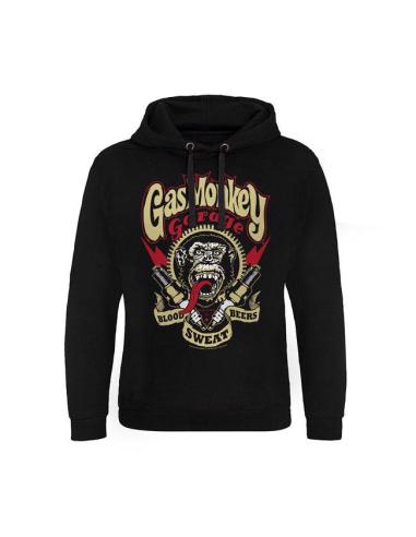 MOLETOM PRETO COM CAPUZ SPARK PLUG DE GAS MONKEY GARAGE
