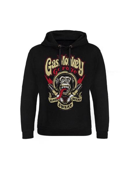MOLETOM PRETO COM CAPUZ SPARK PLUG DE GAS MONKEY GARAGE