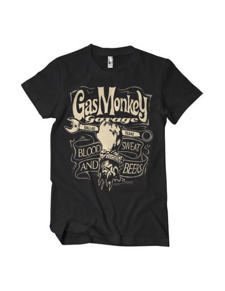 Comprar Camiseta Negra De Algodón Wrench Label De Gas Monkey Garage a precio de oferta