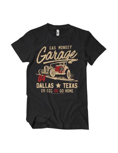 T-SHIRT EN COTON GO BIG OR GO HOME GAS MONKEY GARAGE