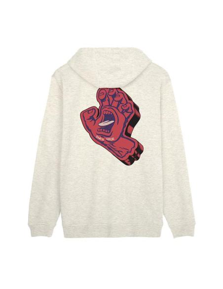 SANTA CRUZ SCREAMING FOAM HAND ATHLETIC HEATHER HOODIE