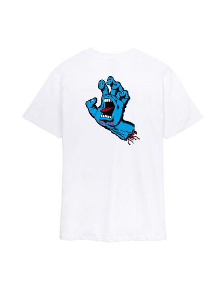CAMISETA SCREAMING HAND BRANCA DA SANTA CRUZ