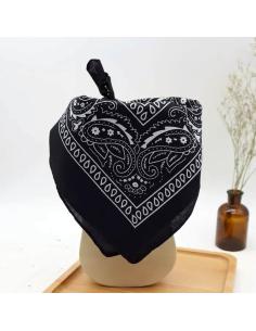 Comprar Bandana Negra Clásica De Algodón 50X50 Cm - Estilo Paisley Para Cuello, Cabeza Y Más a precio de oferta 2