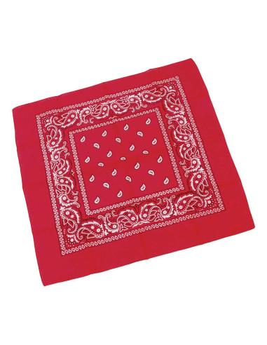 CLASSIC RED COTTON BANDANA 50X50 CM - PAISLEY STYLE FOR NECK, HEAD, AND MORE