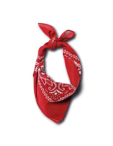 BANDANA ROUGE CLASSIQUE EN COTON 50X50 CM - STYLE PAISLEY POUR LE COU, LA TÊTE ET PLUS