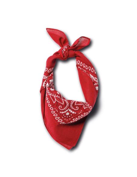 CLASSIC RED COTTON BANDANA 50X50 CM - PAISLEY STYLE FOR NECK, HEAD, AND MORE
