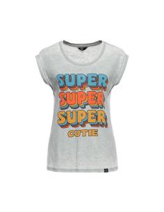 Acquista Maglietta Super Cutie Verde Chiaro Di Queen Kerosin - Lavaggio Enzimatico a Prezzo Scontato