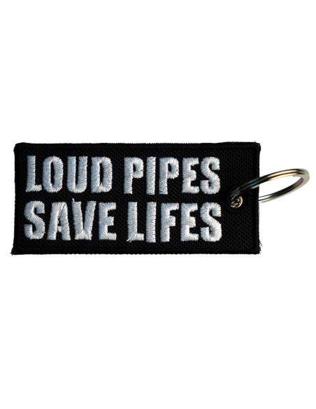 PORTA-CHAVES BORDADO LOUD PIPES SAVE LIVES DE DUPLA FACE