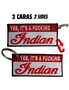 Comprar Llavero Bordado Yes, It'S A Fucking Indian De Doble Cara a precio de oferta 2