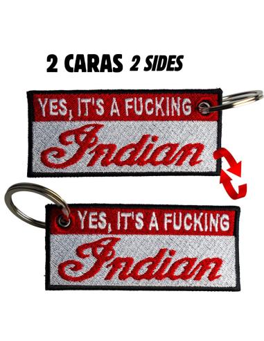 Comprar Llavero Bordado Yes, It'S A Fucking Indian De Doble Cara a precio de oferta