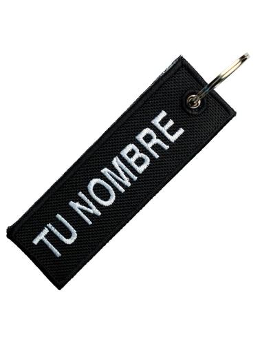 CHAVEIRO PERSONALIZADO BORDADO COM BANDEIRA DA ESPANHA – DUPLA FACE – 10 X 3 CM