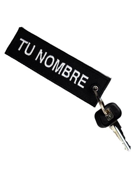 CHAVEIRO PERSONALIZADO BORDADO COM BANDEIRA DA ESPANHA – DUPLA FACE – 10 X 3 CM