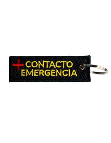 DOUBLE-SIDED EMBROIDERED KEYCHAIN WITH EMERGENCY CONTACT – 9 X 3 CM