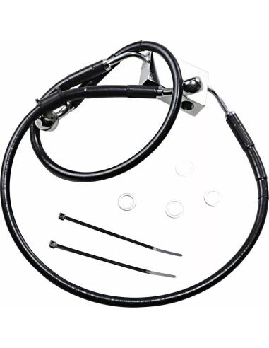 BLACK BRAKE LINE FOR SPORTSTER 14-UP +5"