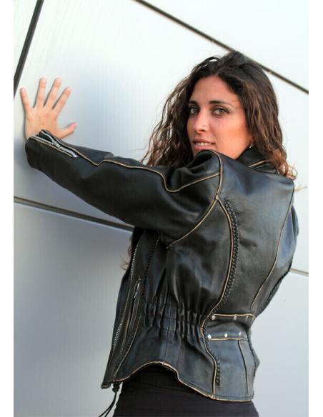Comprar Chaqueta De Piel Envejecida Femenina "Old Ride" a precio de oferta