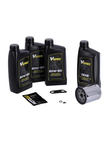 PACK DE SERVICE D'HUILE SYNTHÉTIQUE ET FILTRE CHROME POUR HD SPORTSTER 04-UP