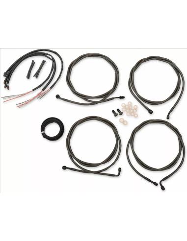 Comprar Kit Completo Calbes Y Líneas De Freno Para Manillar 12" A 14" Midnight Trenzados a precio de oferta