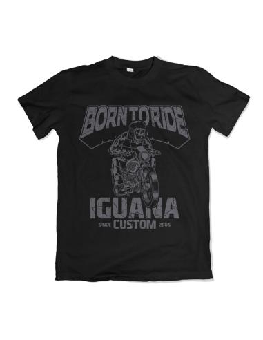 Acquista Maglietta Premium Nera Born To Ride Iguana Icc a prezzo scontato
