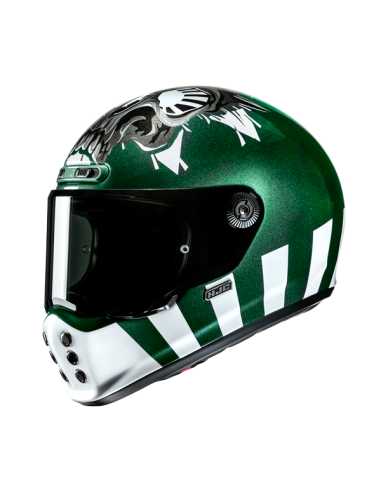 Acquista Casco Hjc V10 Mc4 Crania – Design Esclusivo in Verde e Bianco a prezzo scontato